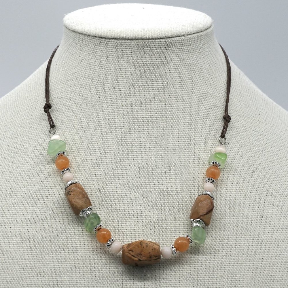 Necklace with assorted Semi-Precious stones.